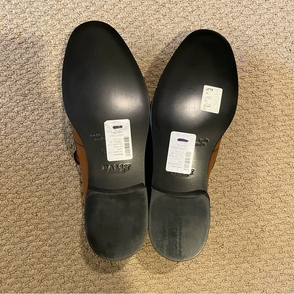 Bally Men’s Salasan Loafers 8.5 EEE Extra Wide Tobacco Brown Calf Leather NWT